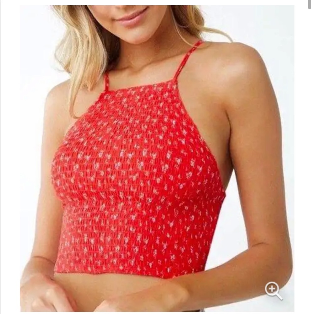 NWOT Forever 21 Smocked Crop Top